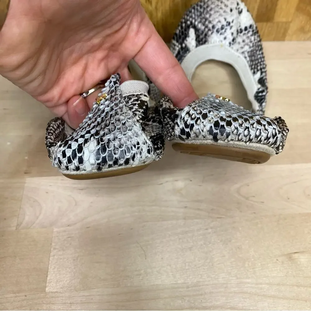 Yosi Samra Leather Snake Print ScLes Foldable Ballet Flat 5